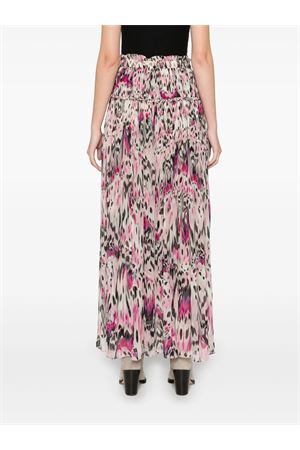 Gonna Rolande in seta arricciata con stampa ISABEL MARANT | JU0356FAC2J05I40PK